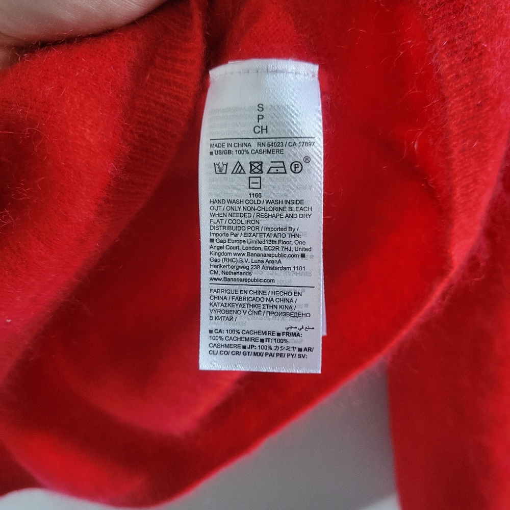 Banana Republic Brushed Cashmere Flare Sleeve Sweater Womens S Red Sunset - Picture 5 of 8